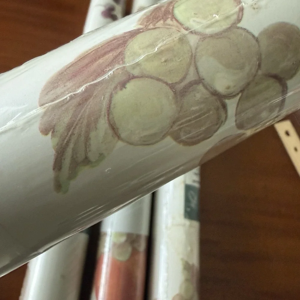 4 Rolls Vintage Wallquest Fruit Wallpaper ST-70404 Prepasted NOS Kitchen Fruit